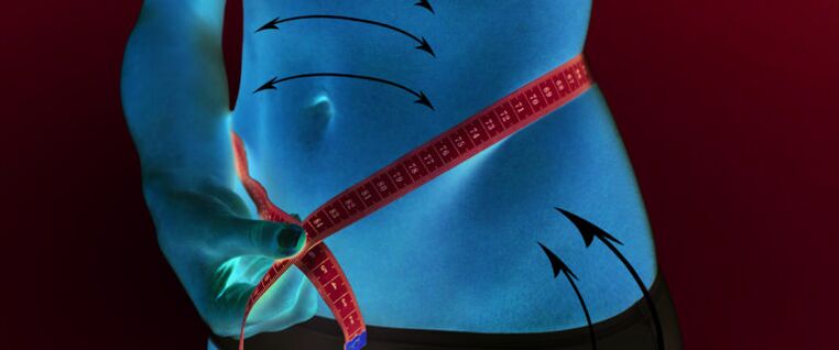 reduction of subcutaneous fat from the abdomen and flanks as a result of weight loss in one week