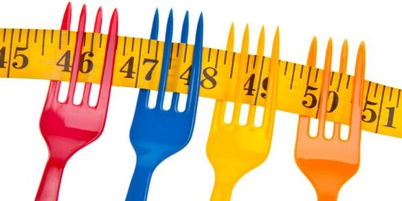The centimeter on the forks symbolizes weight loss in the Dukan diet