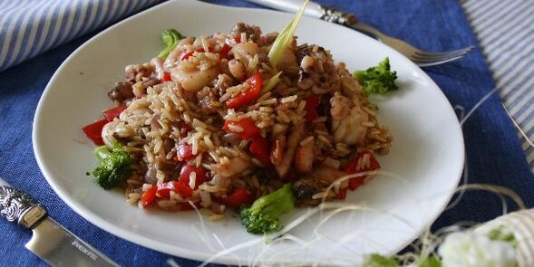 rice with vegetables for the shop diet